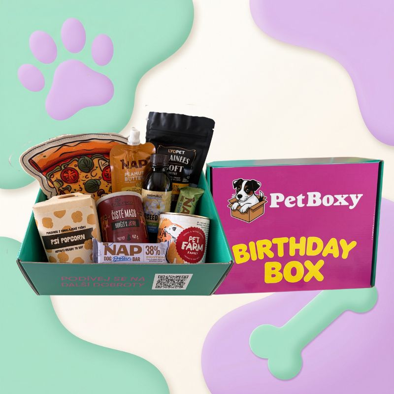 BIRTHDAY BOX - dárkový balíček pro psa k narozeninám